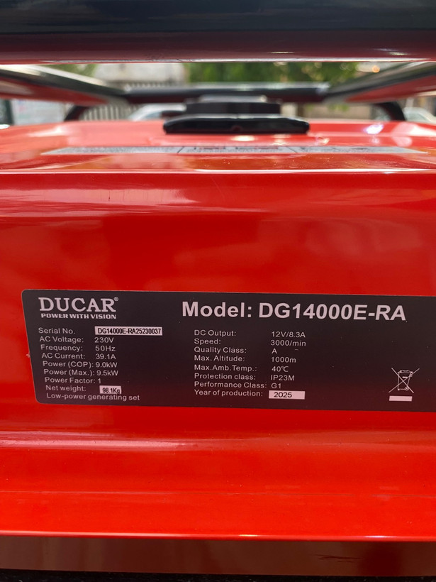 موتور برق دوکار 9.5 کیلووات مدل DG14000E-RA - ریموتی